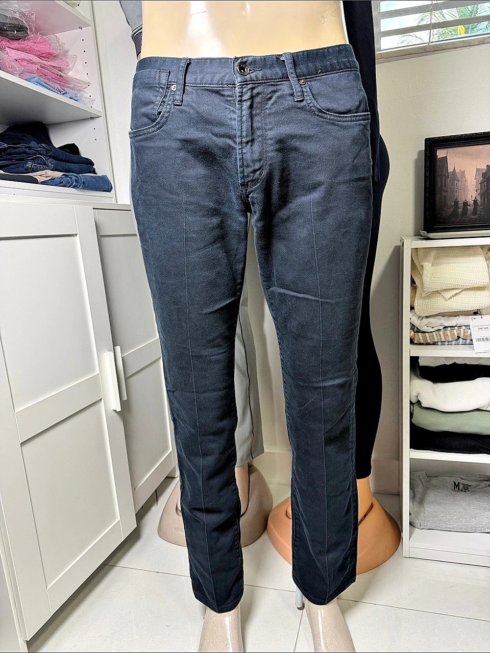 John Varvatos Men's Slim Jeans Gray Waist 32
